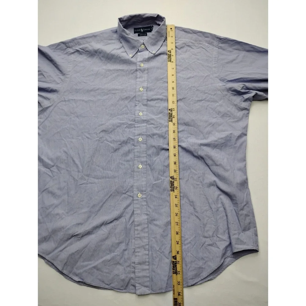 Ralph Lauren Shirt Yarmouth Size 17 34/35 Long Sleeve Button Down Pin Stripe